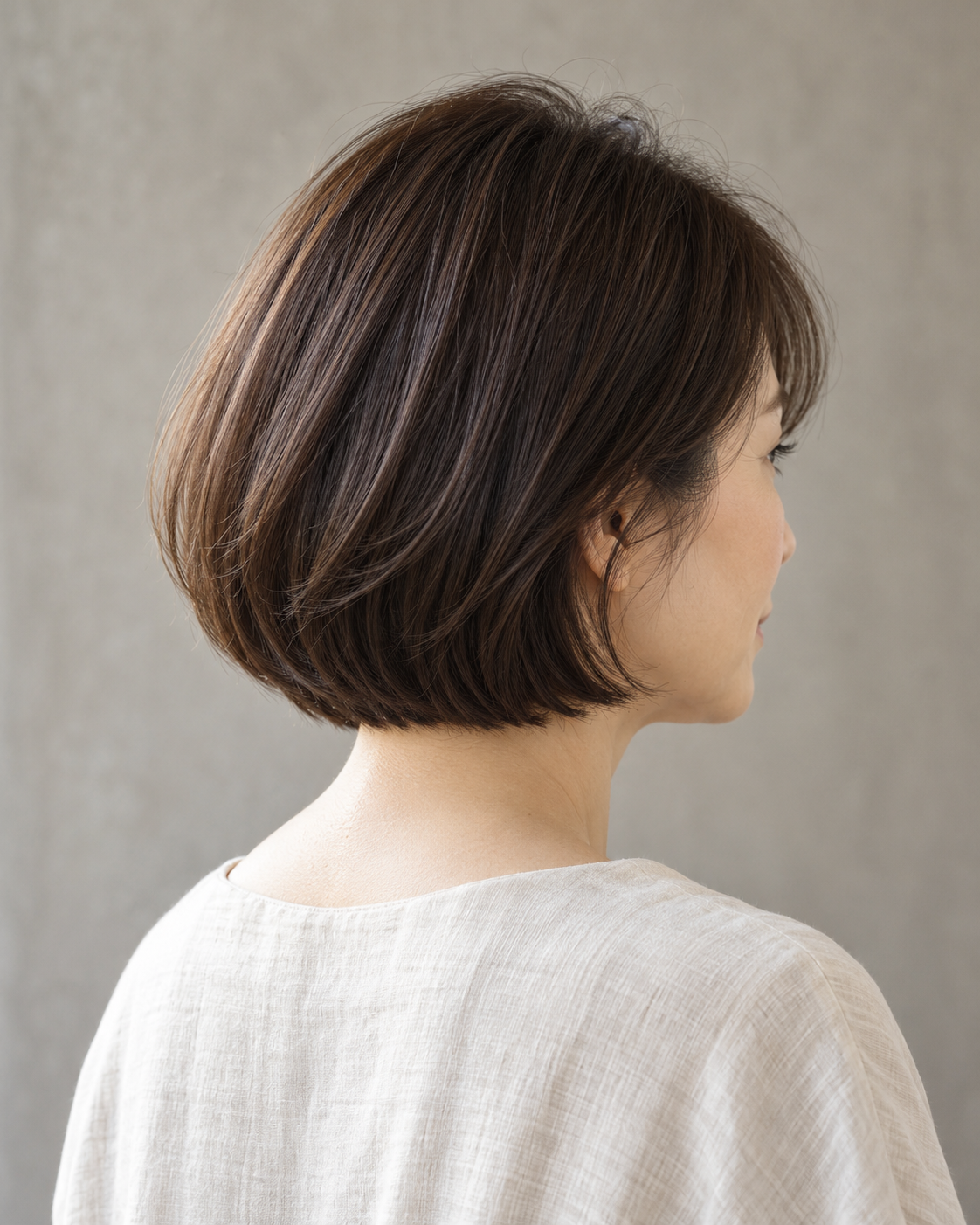AI生成の参考画像：自然な丸みのボブヘア